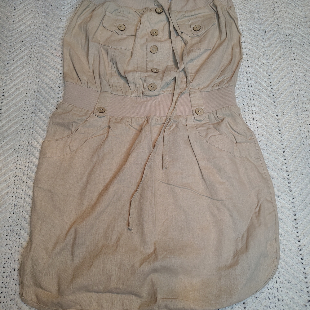 Rainbow Beige Mini Dress
